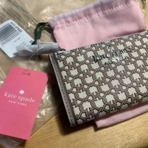 Kate Spade New York Spade Link White-multi Small Slim Bifold Wallet NWT